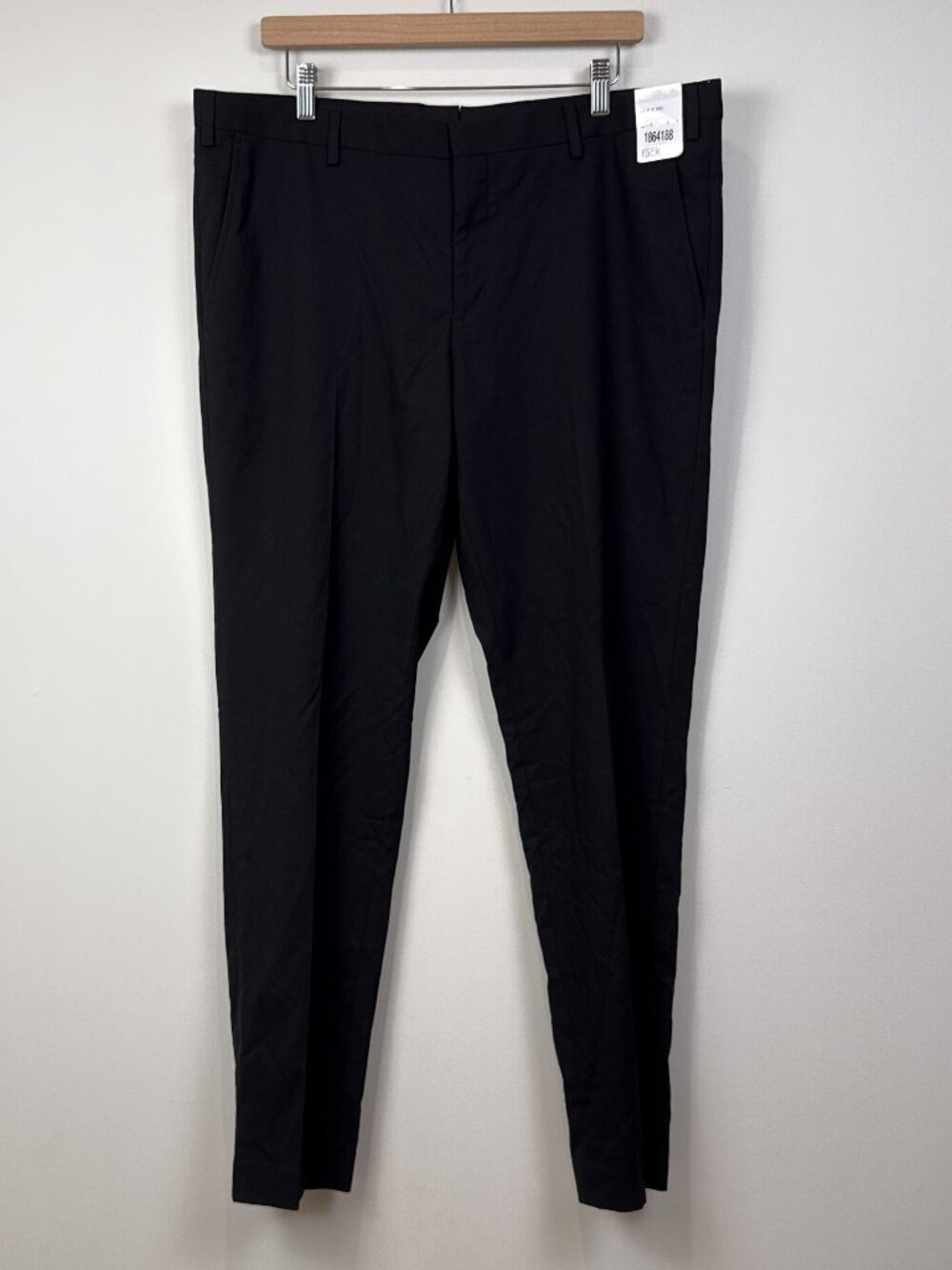 Nordstrom Rack Mens Black Extra Trim Fit Dress Pants Trousers 38W X 32L
